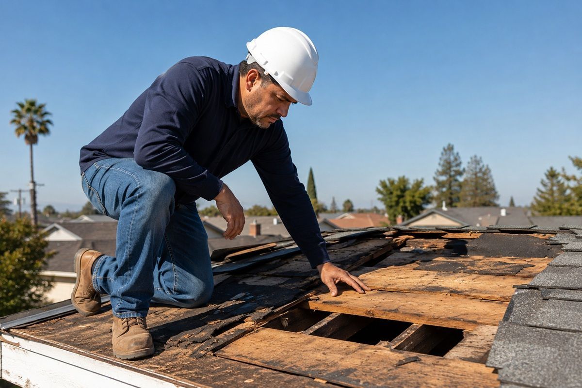 Roof deck inspection revealing conditions that influence replacement planning