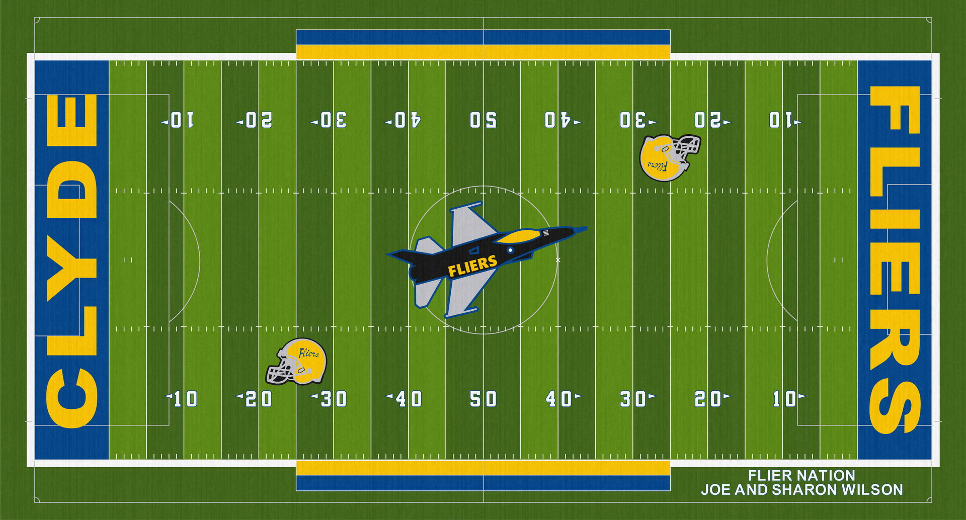 Joe and Sharon Wilson Clyde Fliers High School Football Turf Field Bob Bishop Stadium