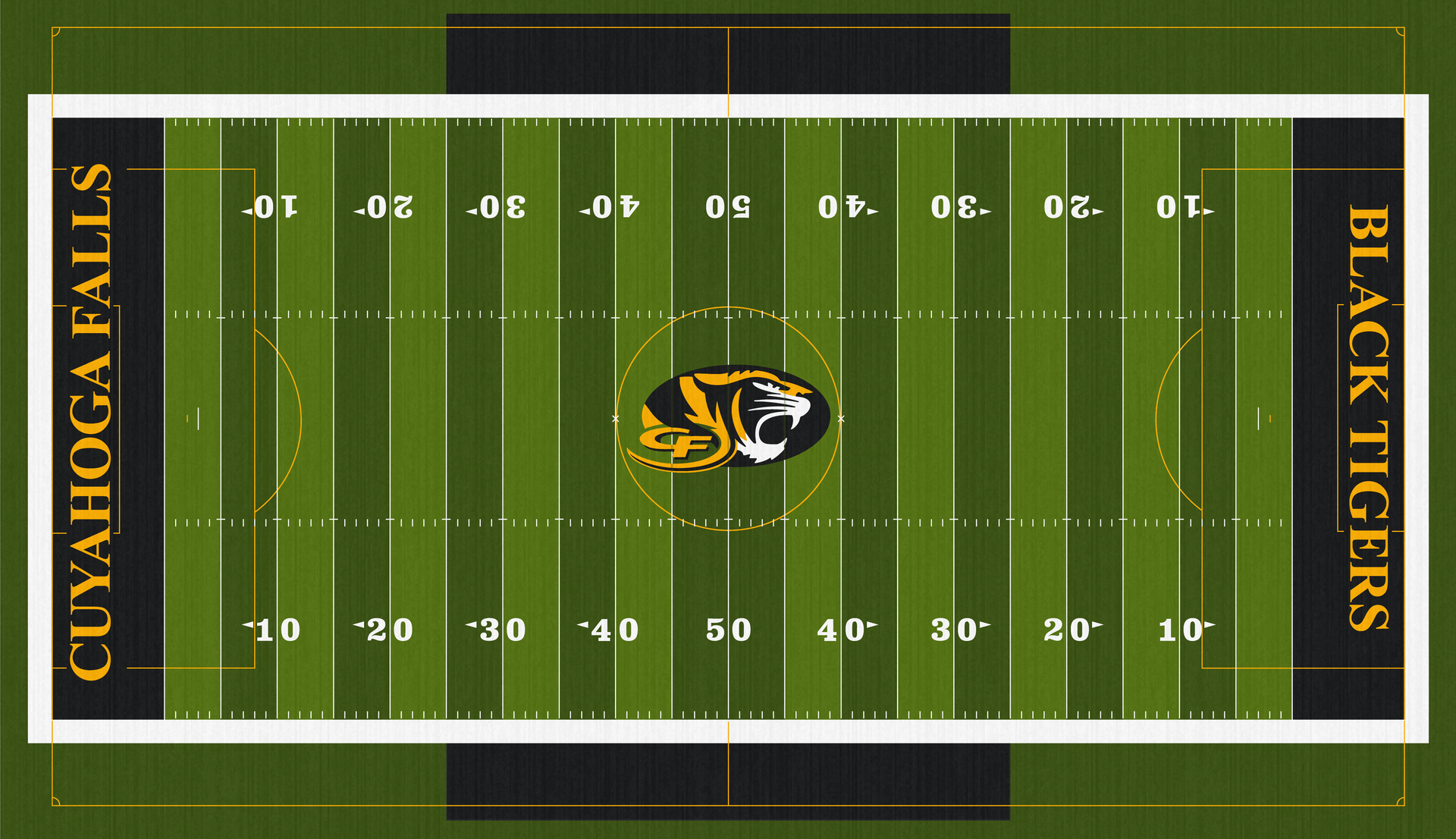Lambert Stadium Cuyahoga Falls Black Tigers Football Turf Field CFHS