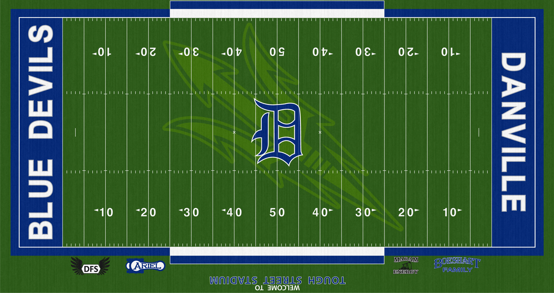 Tough Street Stadium Danville High School Blue Devils Football Field Turf