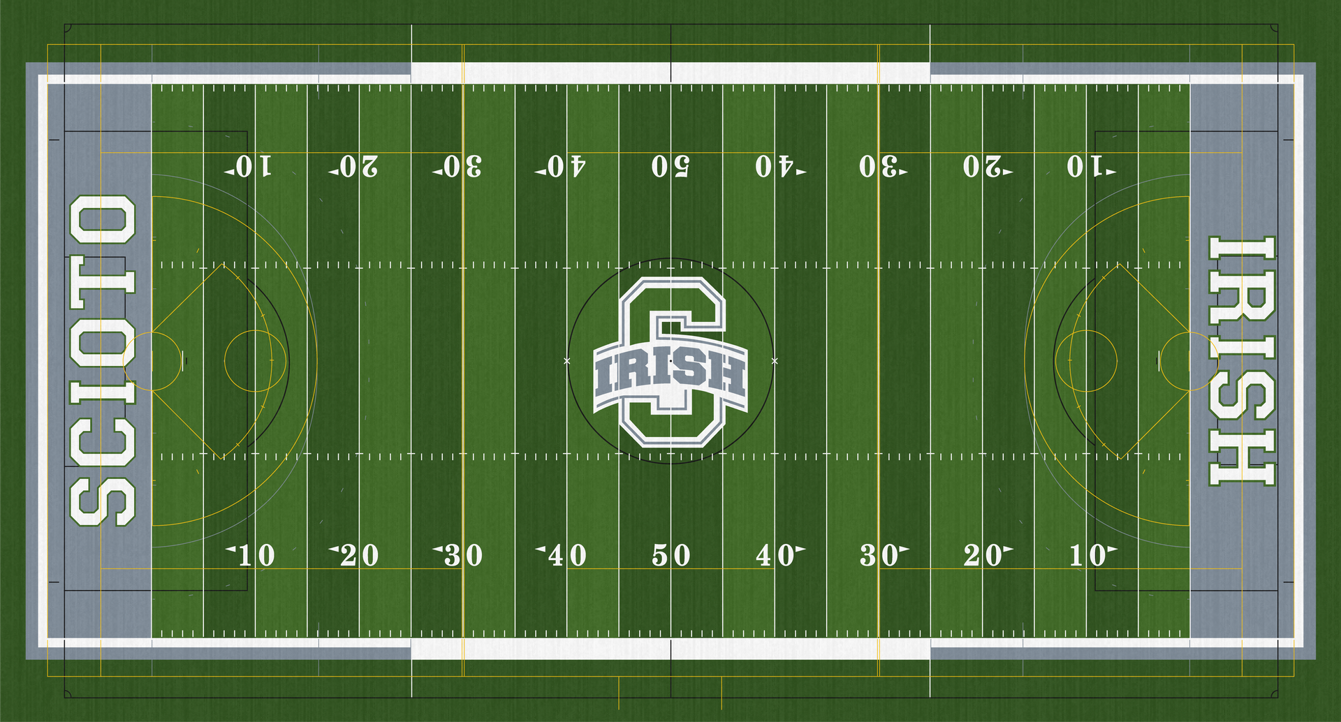 Dublin Scioto Fighting Irish High School Football Turf Field