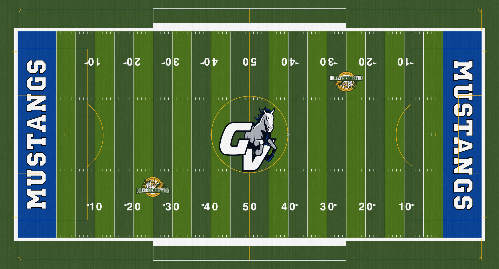 The Reel Family Stadium Orwell Grand Valley Mustangs High School Football Turf Field GVHS