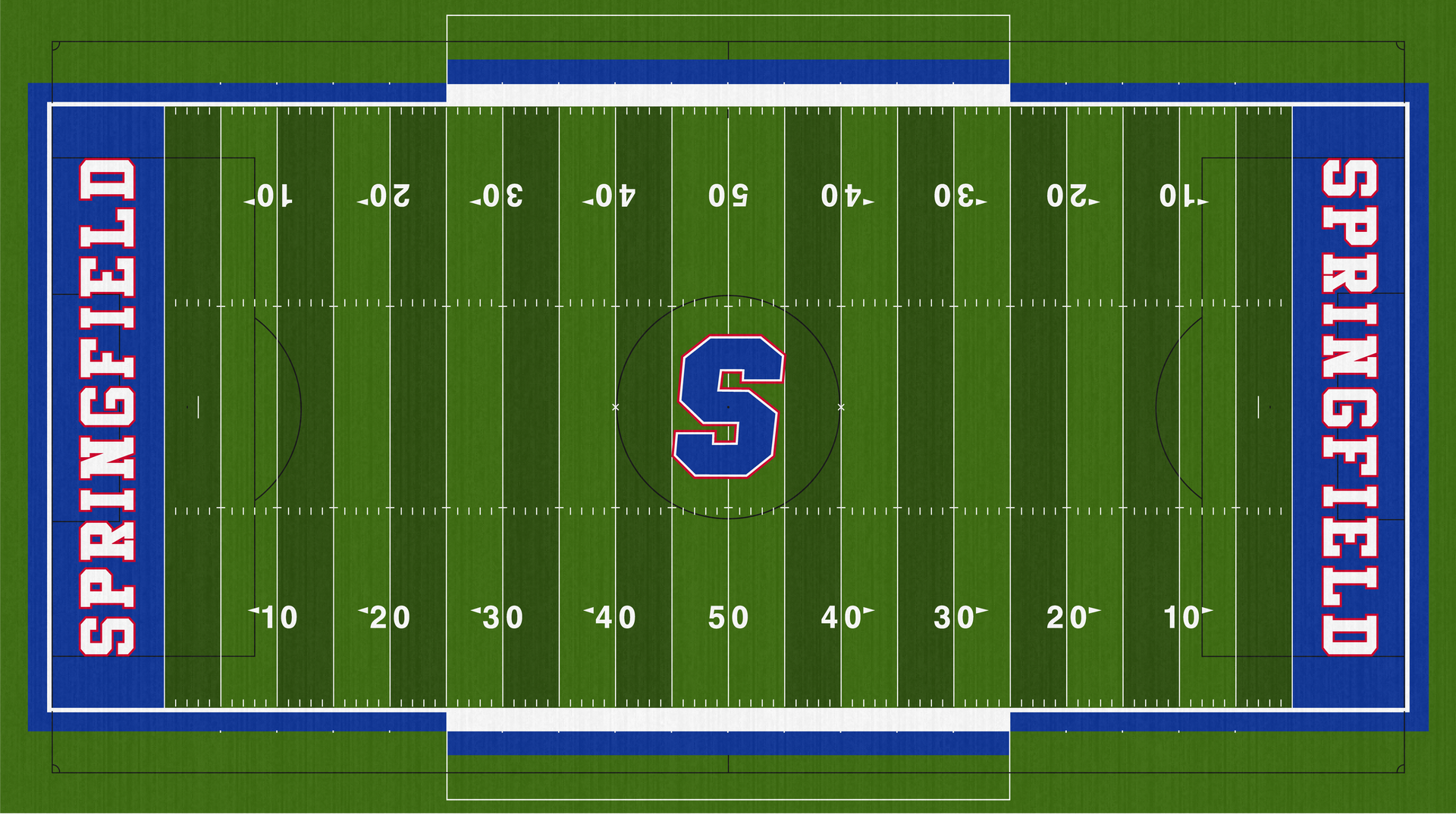 Springfield Community Stadium Blue Devils High School Football Field Turf