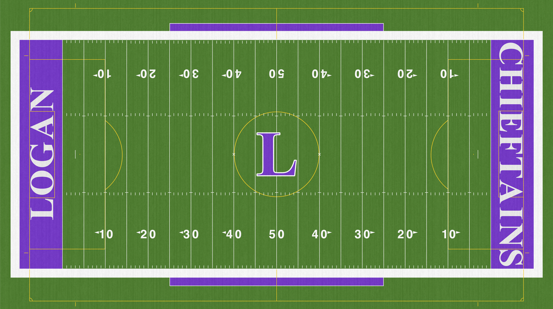 Logan Chieftains High School Football Turf LHS