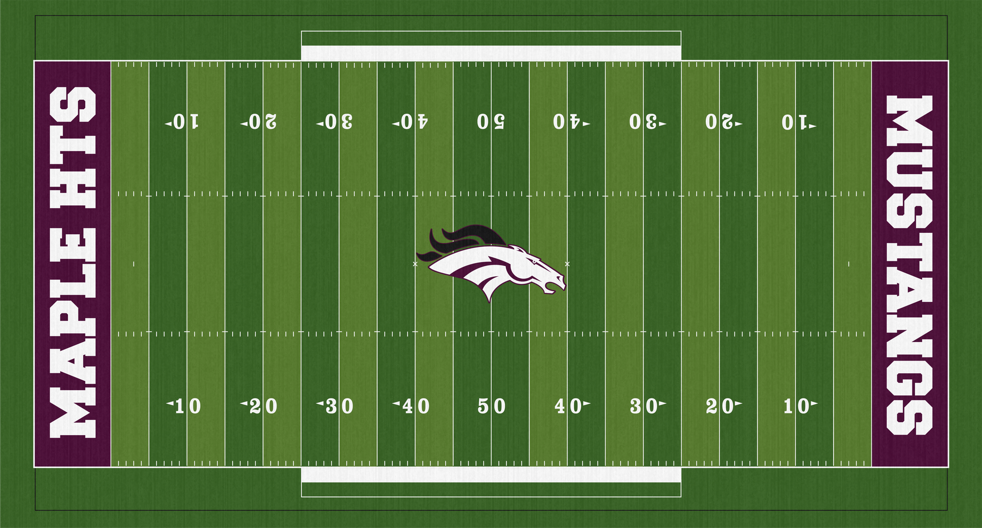 Maple Heights Mustangs Football High School Turf Field