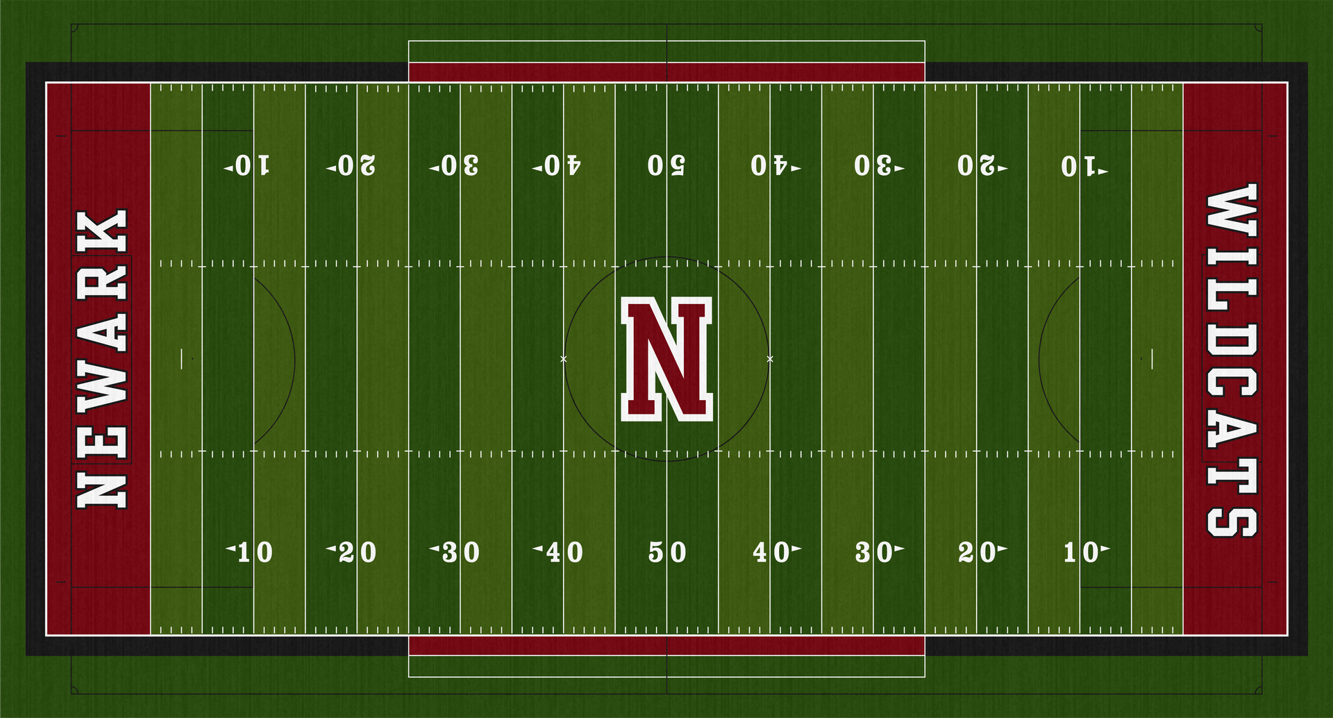 Newark Wildcats White Field High School Football Turf