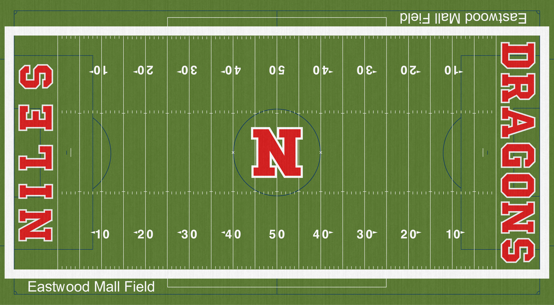 Niles McKinley Dragons High School Football Turf Eastwood Mall Field