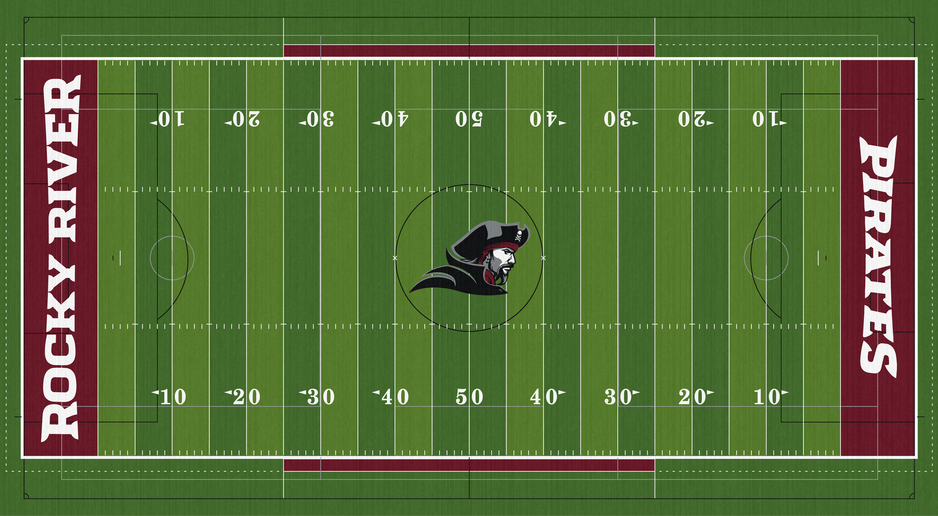 Rocky River Pirates High School Football Field Turf RRHS