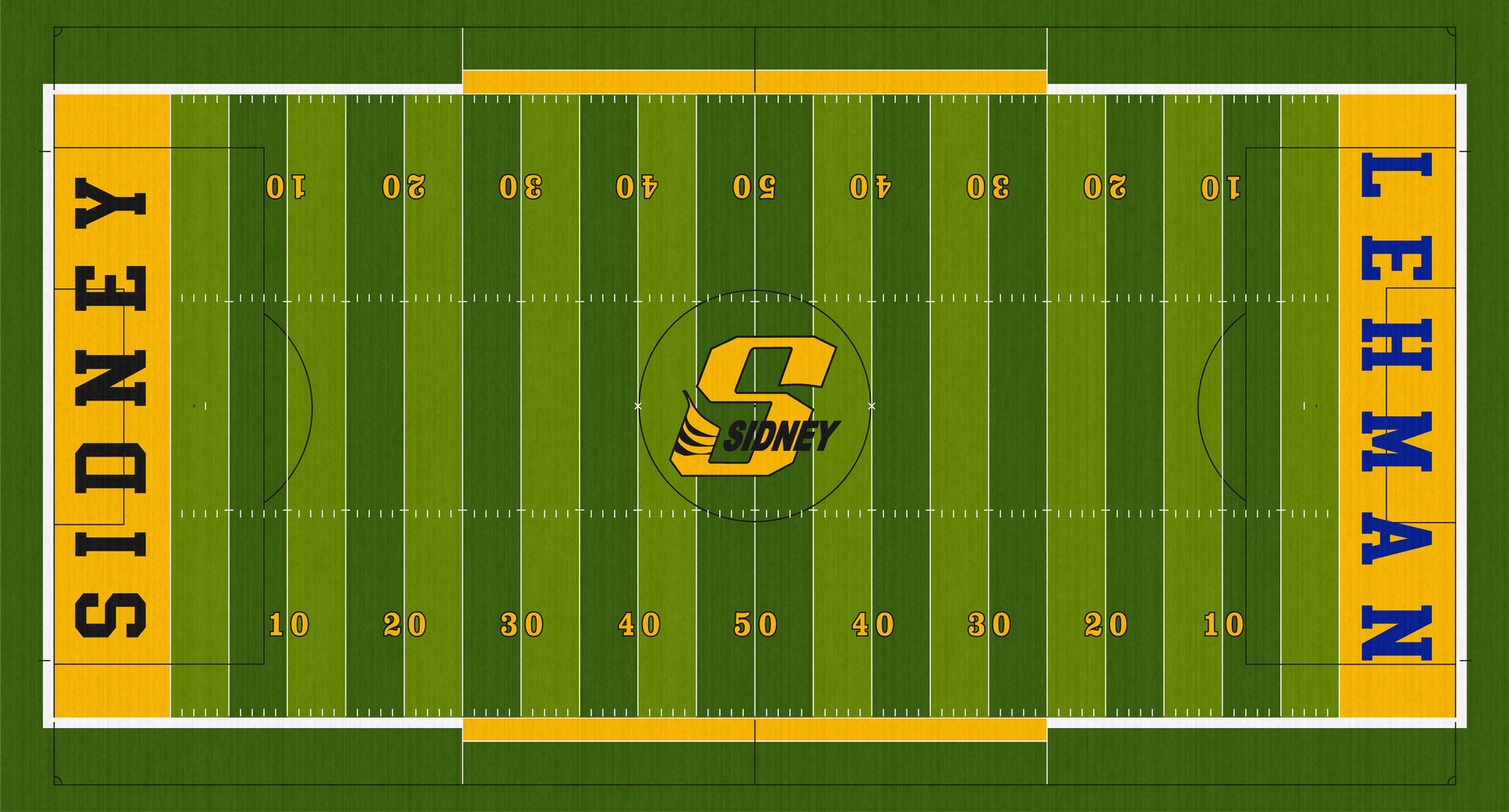 30 & 0 Field Sidney Memorial Stadium Sidney Yellow Jackets High School Football Turf
