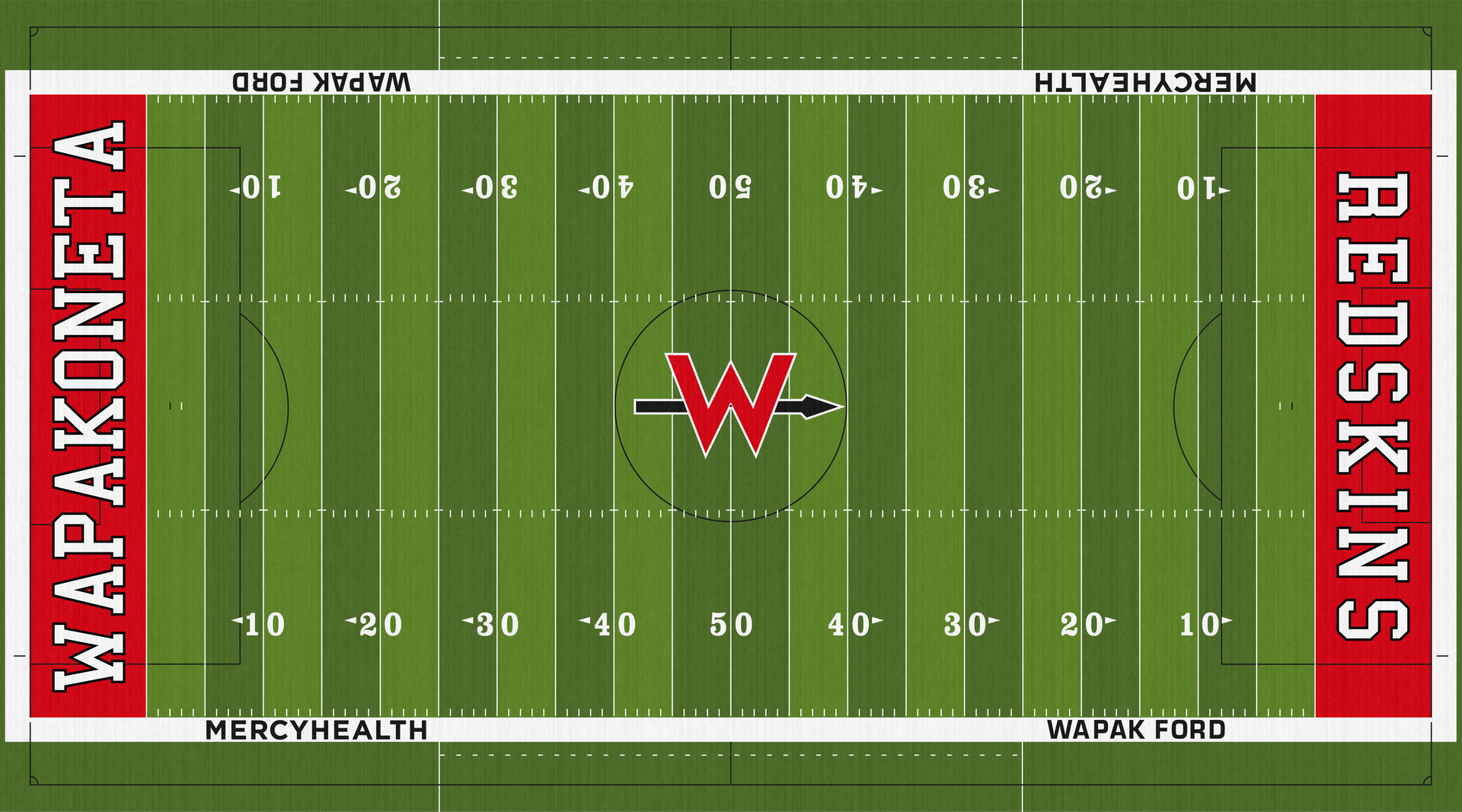 Mercy Health/Wapak Ford Field at Harmon Stadium Wapakoneta Redskins High School Football Turf