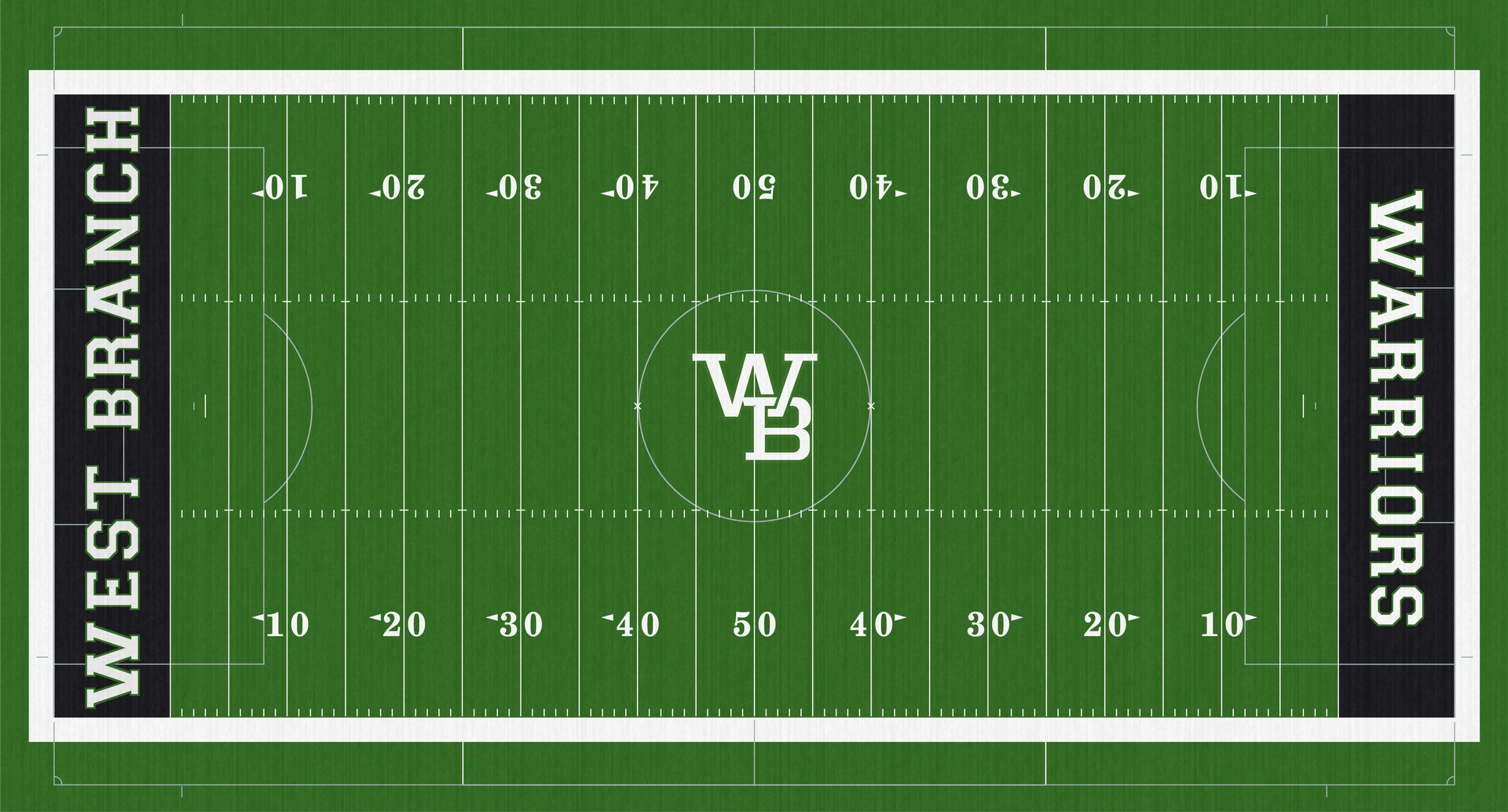 West Branch Warriors High School Football Turf WBHS Clinton Heacock Stadium