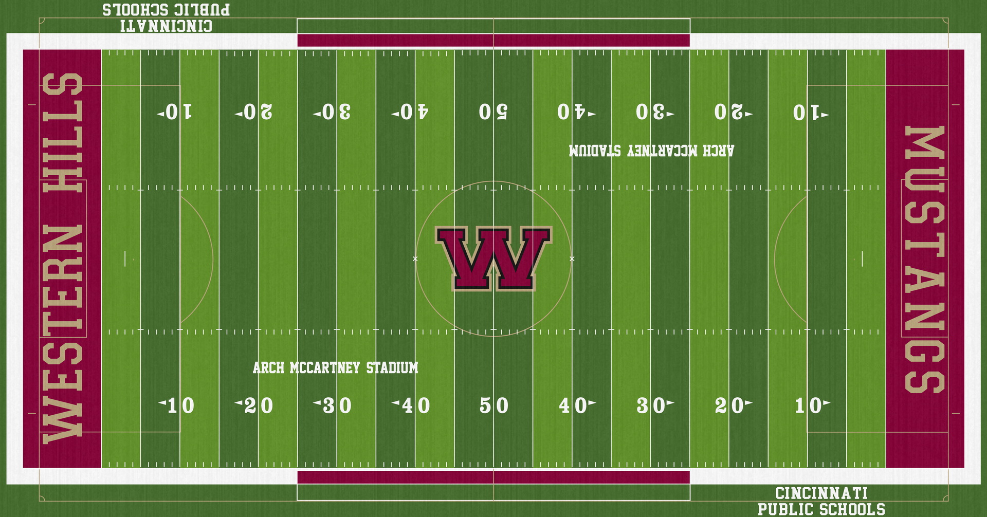 Arch McCartney Stadium Western Hills Mustangs High School