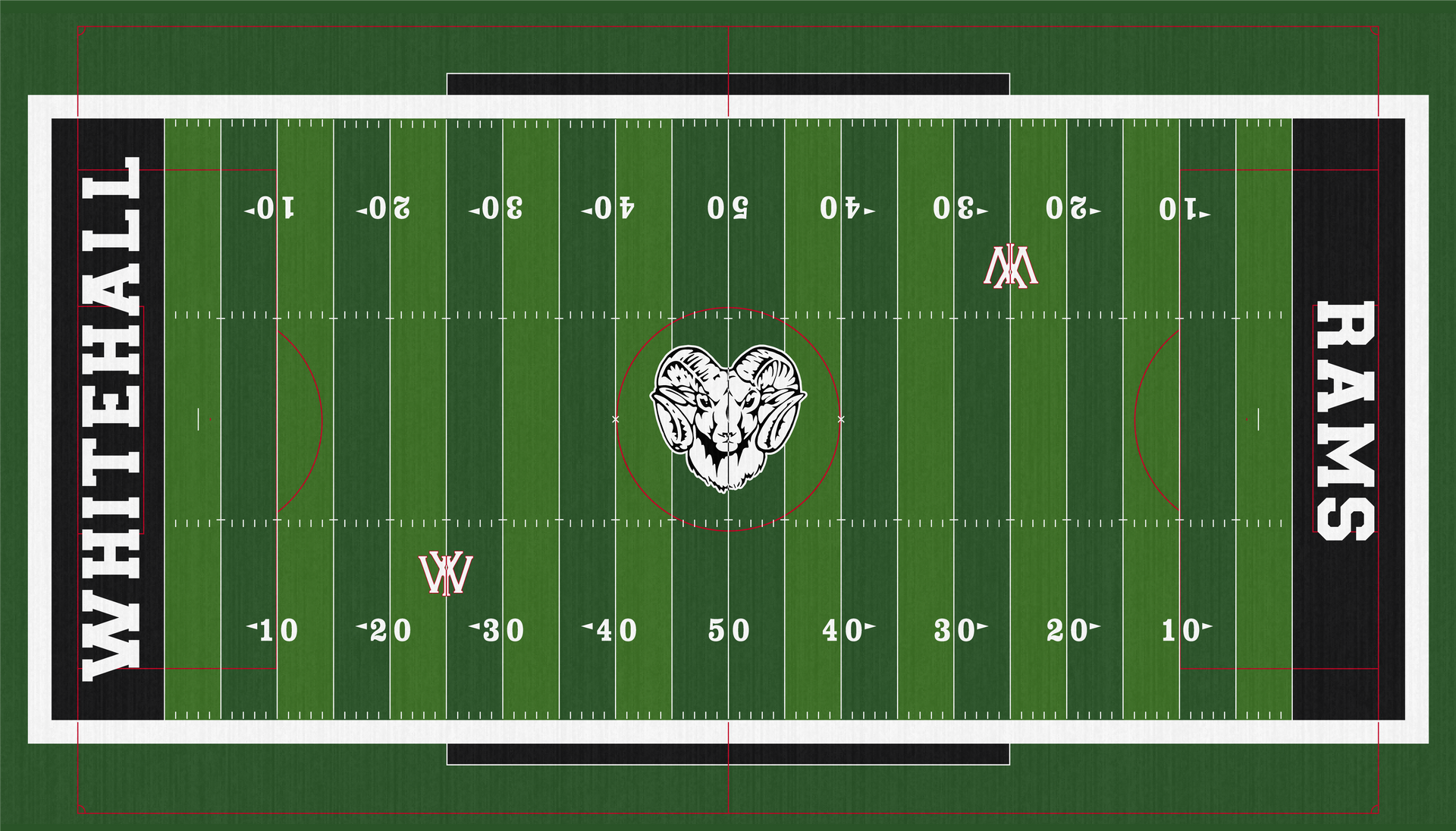 Mike Ferguson Field Whitehall Yearling Rams WYHS Football turf