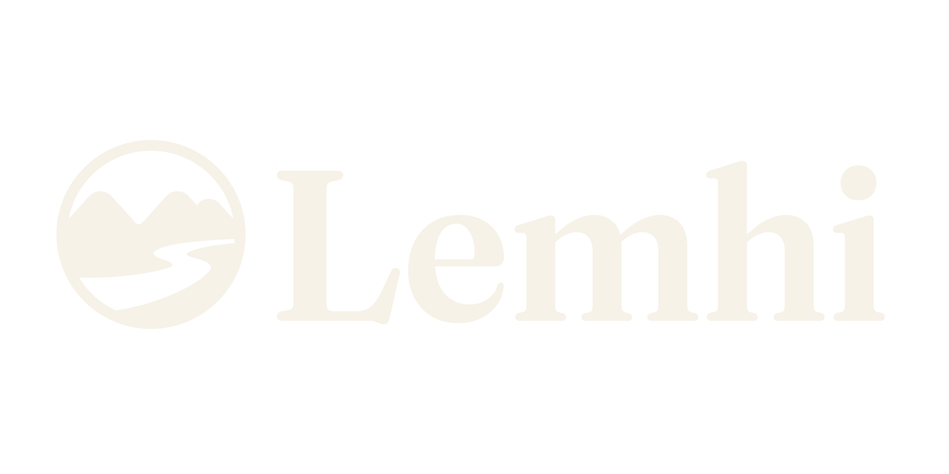 Pale gold Lemhi logo with a circular landscape icon on a white background