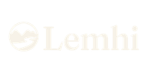 Pale gold Lemhi logo with a circular landscape icon on a white background