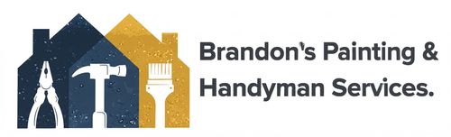 Brandon’s Painting & Handyman Services logo with blue and gold house and tools icons