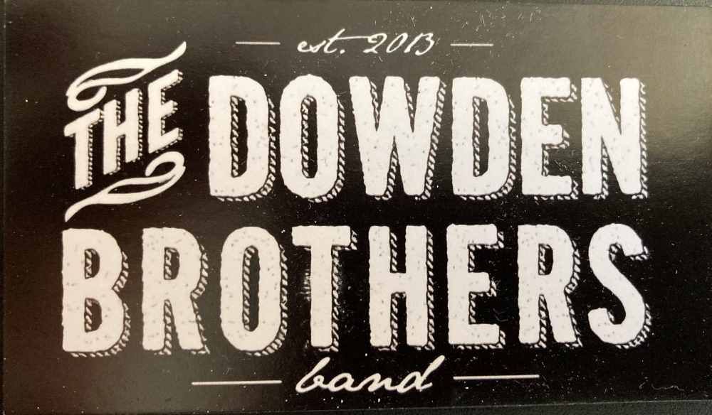 Logo reading “The Dowden Brothers” in bold white text on a dark background, with “est. 2013” and “band” above and below.