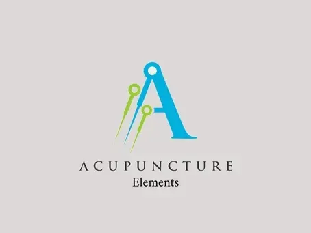 A blue and green logo for acupuncture elements