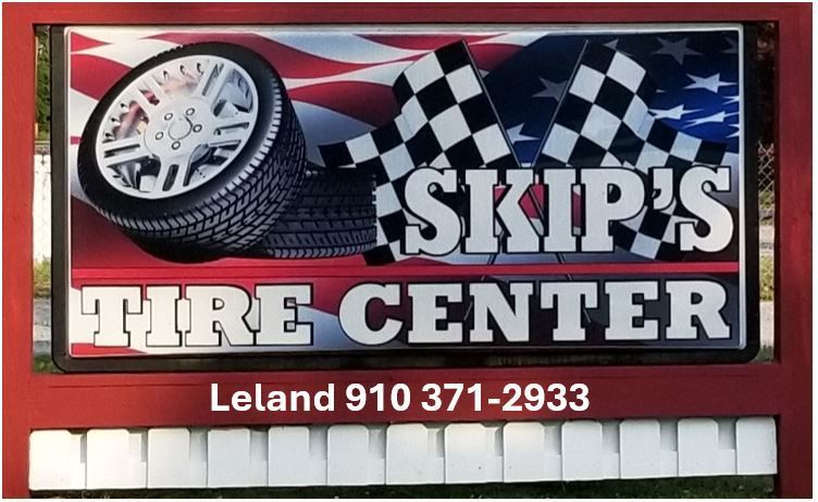 A sign for skip 's tire center in leland - Leland, NC - Skip's Tire Center A sign for skip 's tire center in leland - Leland, NC - Skip's Tire Center