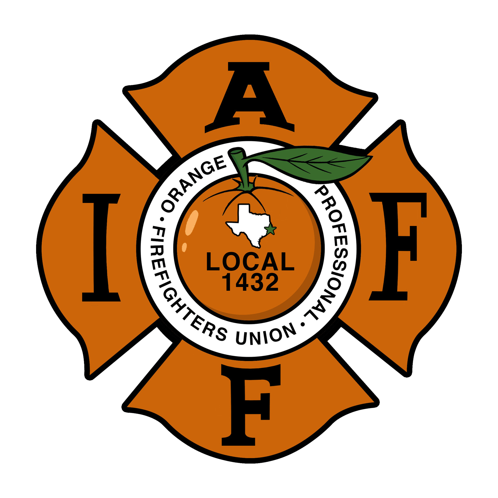 A logo for the local 1432 orange firefighters union