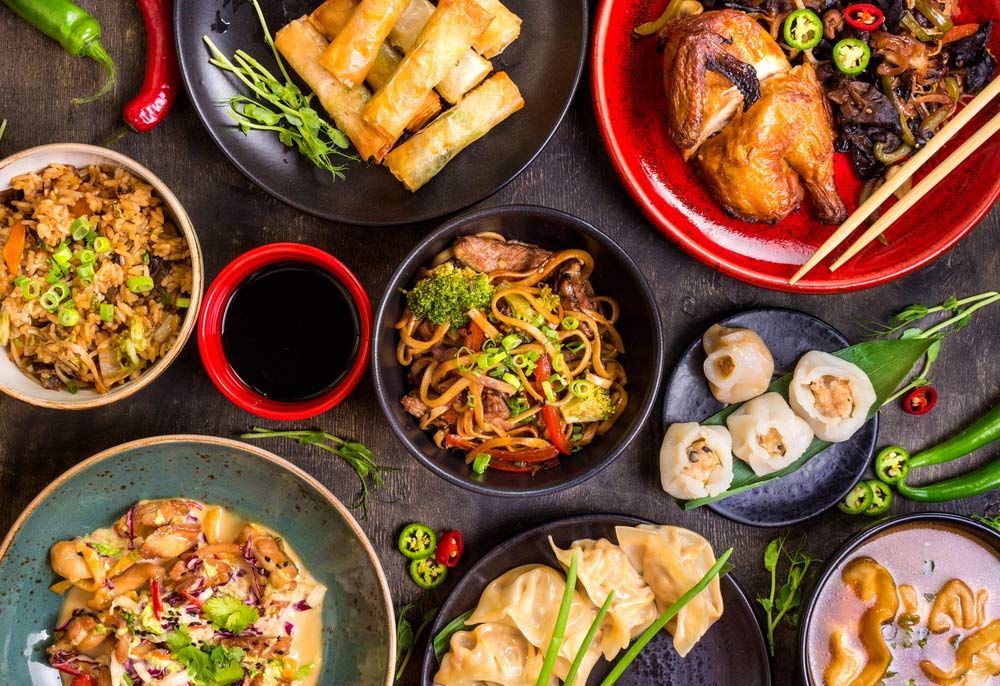 There Are Many Different Types Of Chinese Food On The Table — One Thai Cuisine & Noodle Bar In Kirwan, QLD