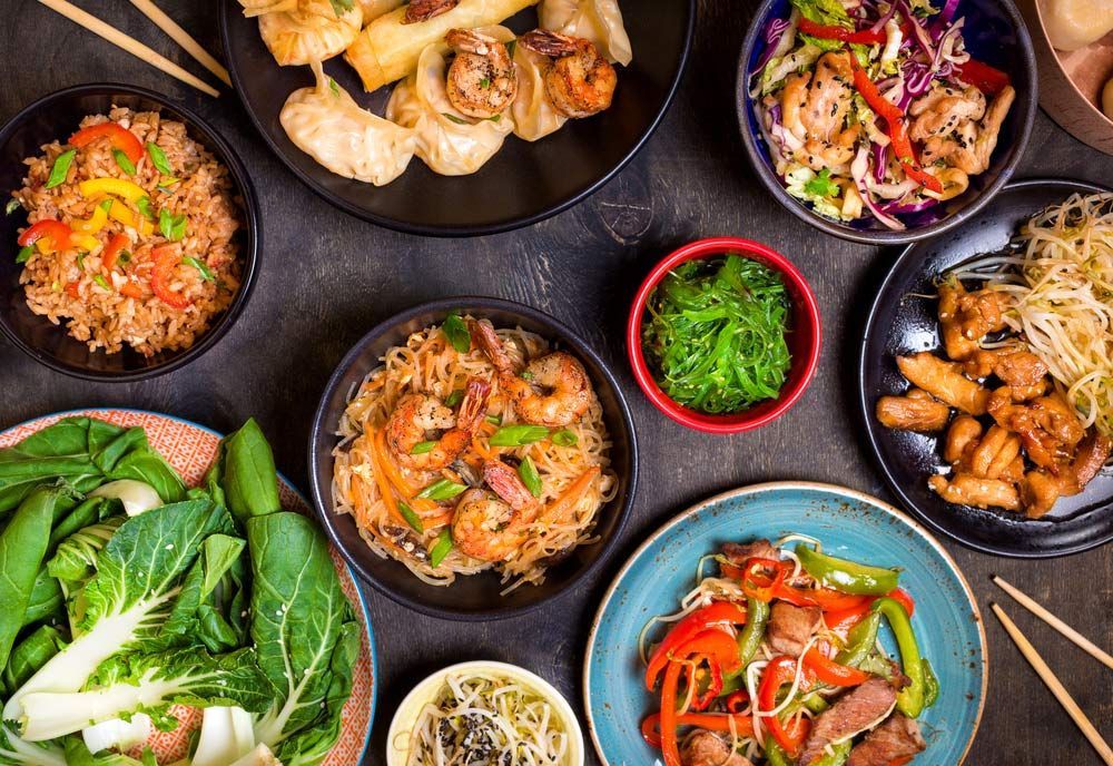 There Are Many Different Types Of Food On The Table — One Thai Cuisine & Noodle Bar In Kirwan, QLD