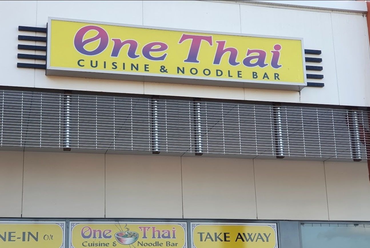 A Yellow Sign for One Thai Cuisine and Noodle Bar — One Thai Cuisine & Noodle Bar in Kirwan, QLD
