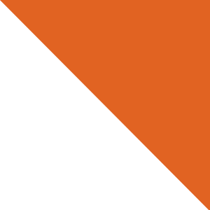 An orange and white triangle on a white background.