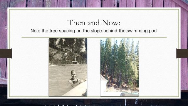 A sign that says then and now on it