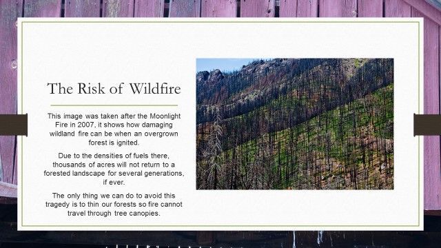A sign that says the risk of wildfire on it