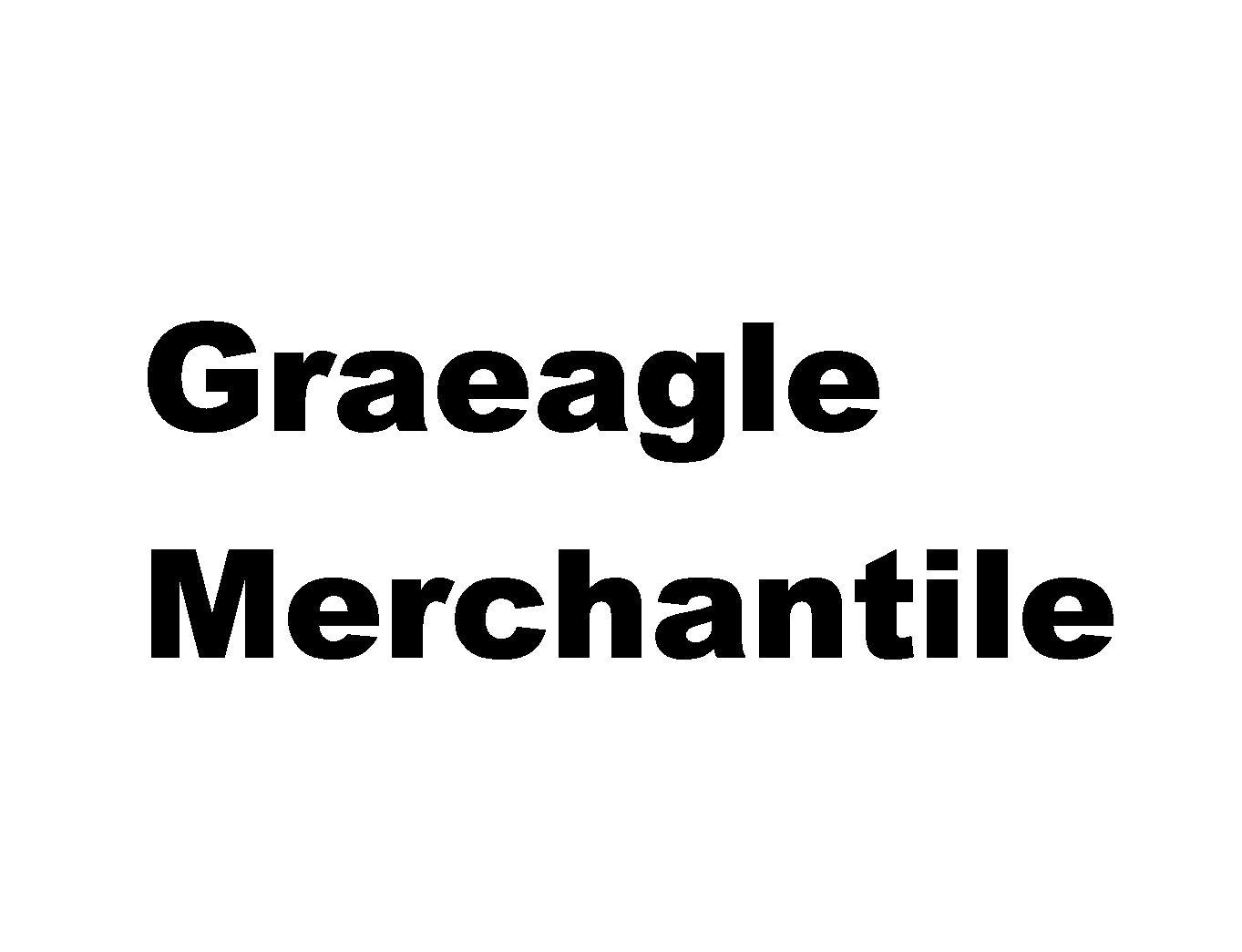 A black and white logo for graeagle merchantle on a white background.
