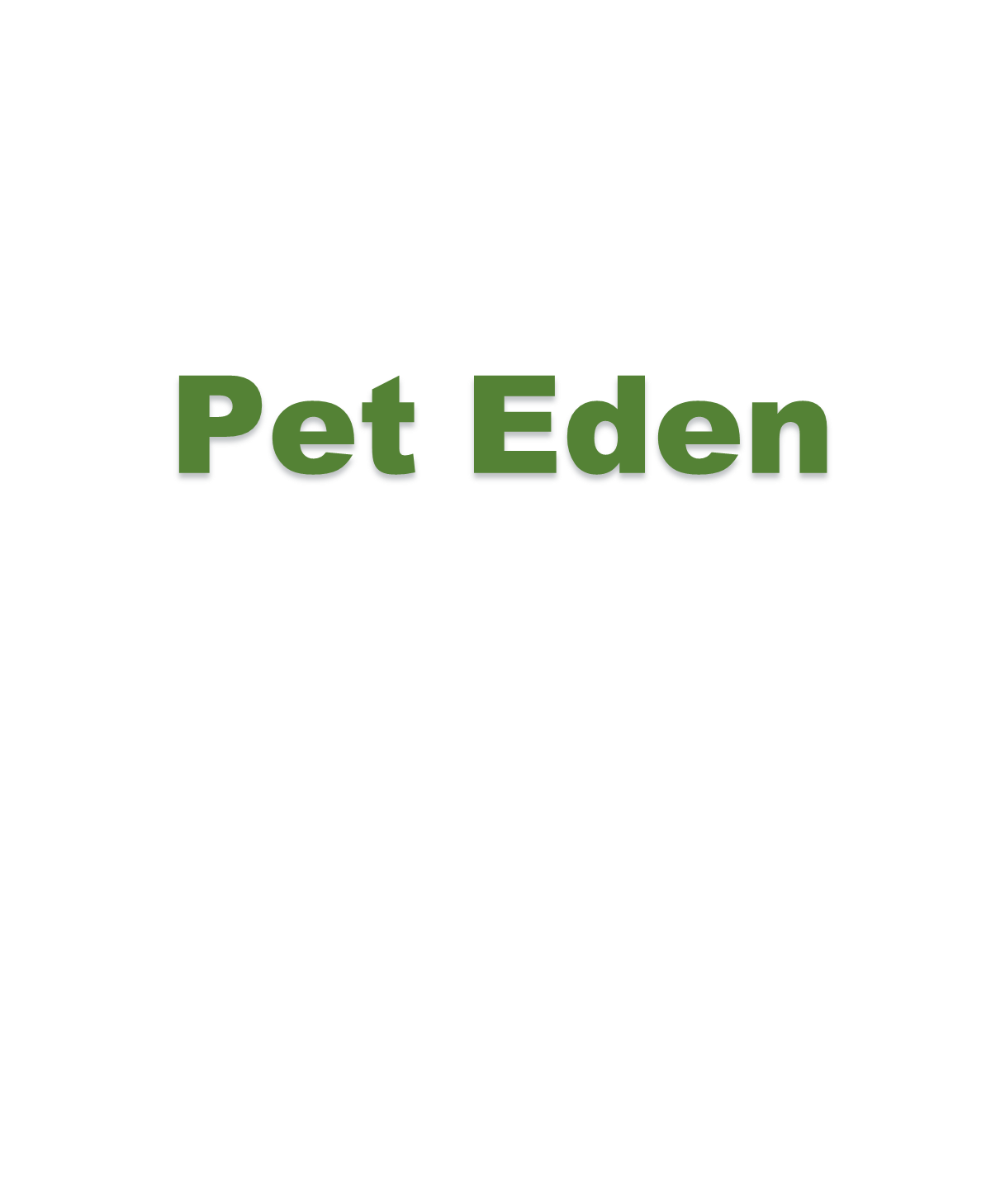 A green logo for pet eden on a white background.
