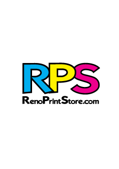 A colorful logo for rps renoprintstore.com