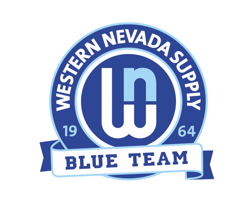 A logo for western nevada supply blue team