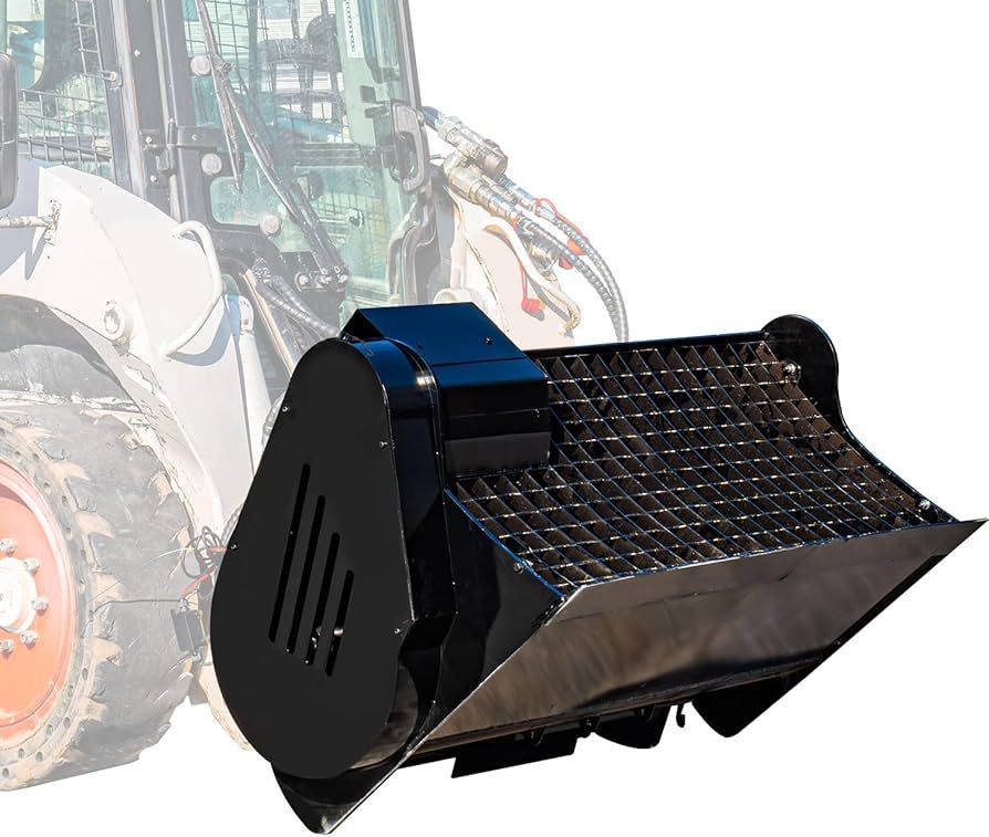Black metal forklift attachment with adjustable frame and tines on a white background