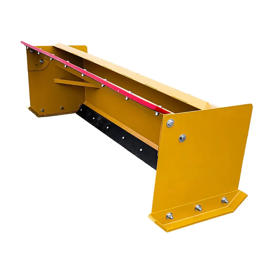 Black metal forklift attachment with adjustable frame and tines on a white background