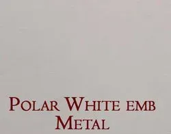 a white background with the words `` polar white emb metal '' written on it .