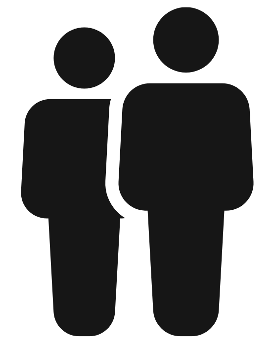 A group of people standing next to each other on a white background.