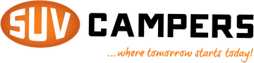 A logo for suv campers where tomorrow starts today
