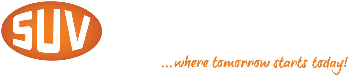 A logo for suv caravans where tomorrow starts today