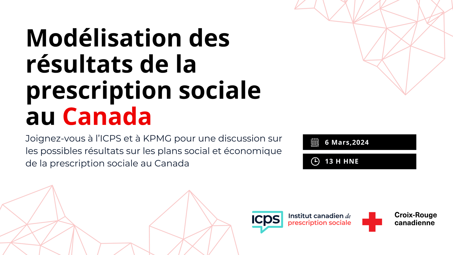 A poster that says modelisation des resultats de la prescription sociale au canada
