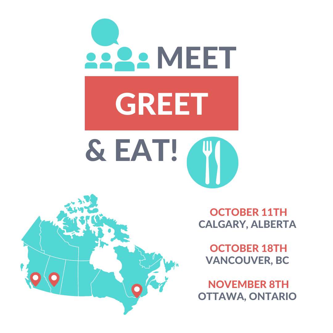 A poster that says meet greet and eat on it