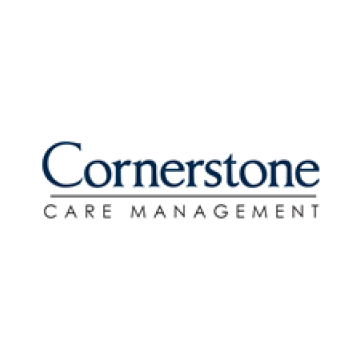 The cornerstone care management logo is on a white background.