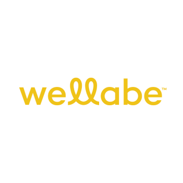 The wellabe logo is yellow on a white background.