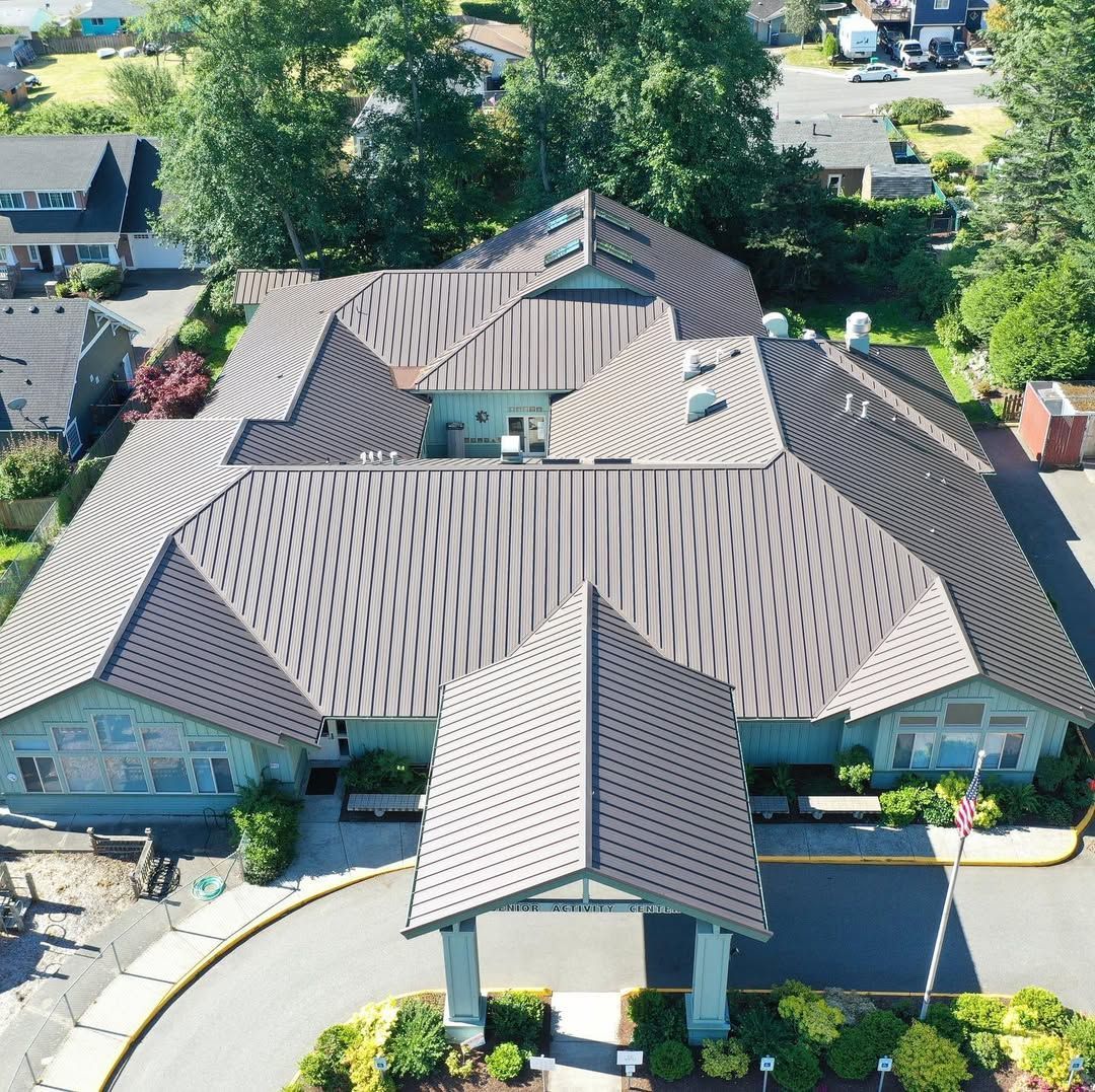 An aerial view of a multifamily house