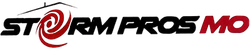 Storm Pros Mo logo in black, red, and white with a red swirl in the &ldquo;O&rdquo;