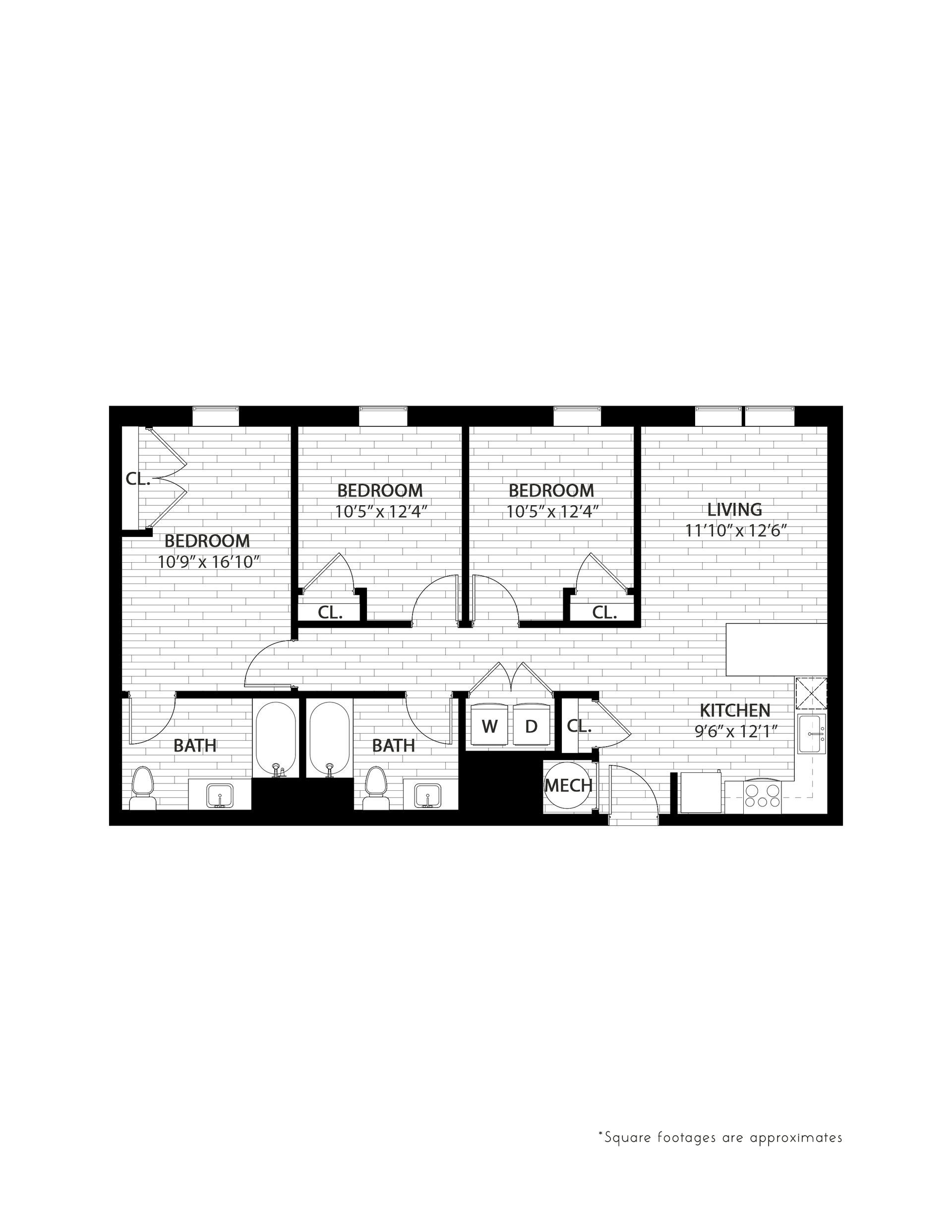 Floor Plan: 3D - 3 Bedroom