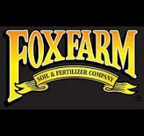 The foxfarm soil and fertilizer company logo is yellow and yellow on a black background.