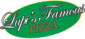 Lybi’s Famous Pizza logo in a green oval with white script and red “PIZZA” text