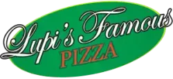 Lybi’s Famous Pizza logo in a green oval with white script and red “PIZZA” text